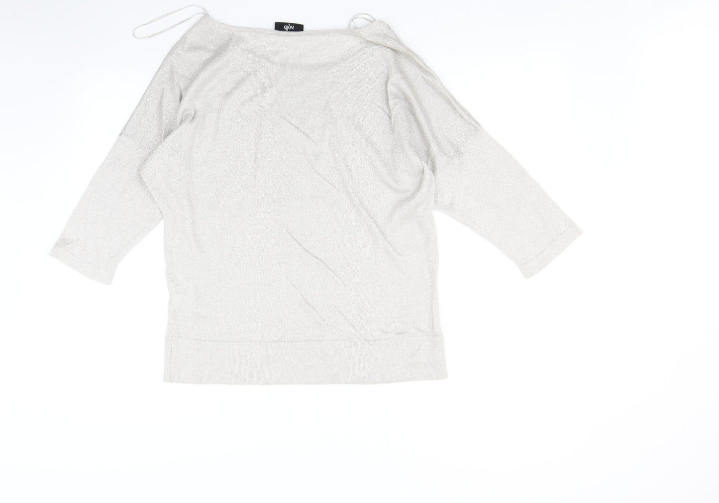 Womens UK Size M Wallis Silver Basic T-Shirt