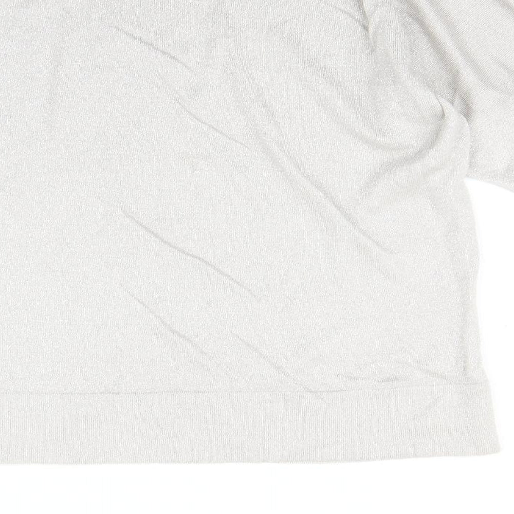 Womens UK Size M Wallis Silver Basic T-Shirt