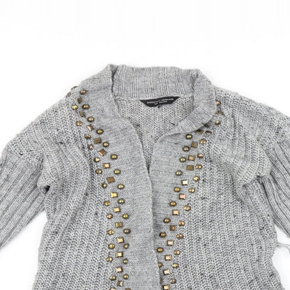 Womens UK Size 8 Dorothy Perkins Grey Cardigan Jumper