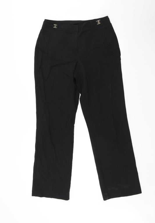 Womens UK Size 10 BHS Regular Fit  Black Trousers