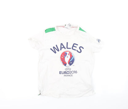 Euro 2016 Boys White   Basic T-Shirt Size 7-8 Years  - Wales 2016
