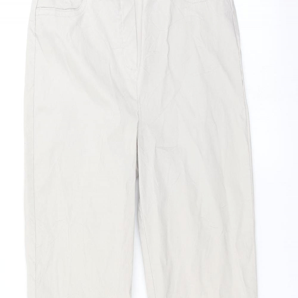 Womens UK Size 6 Preworn Regular Fit  Ivory Trousers