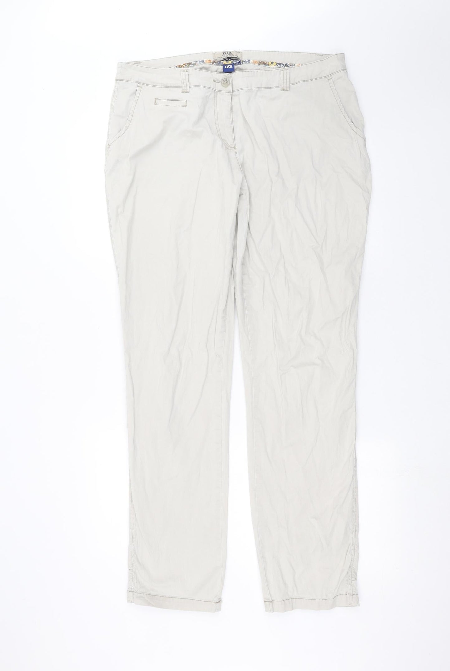 Womens UK Size 36 in Cecil Regular Fit  Grey Trousers