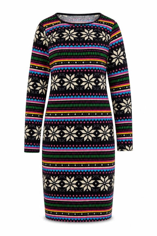 Front view of Indulgence women’s black pencil dress, size M