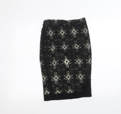 F&F Womens Black   Peasant Skirt Size 6