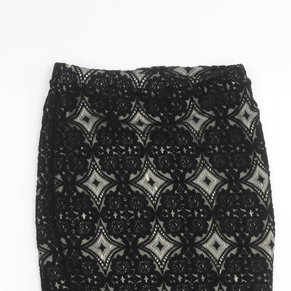 F&F Womens Black   Peasant Skirt Size 6