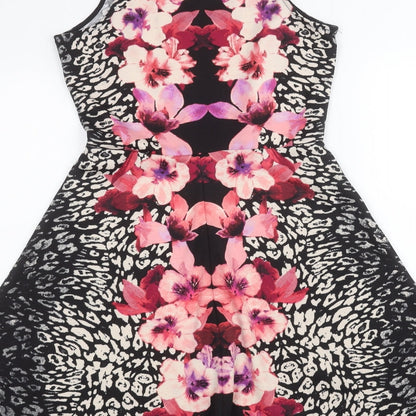 H&M Womens Black Floral  A-Line  Size S