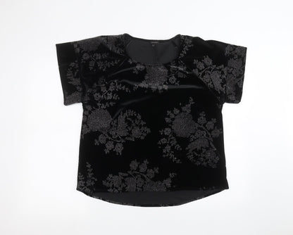 Womens UK Size 10 River Island Black Basic T-Shirt