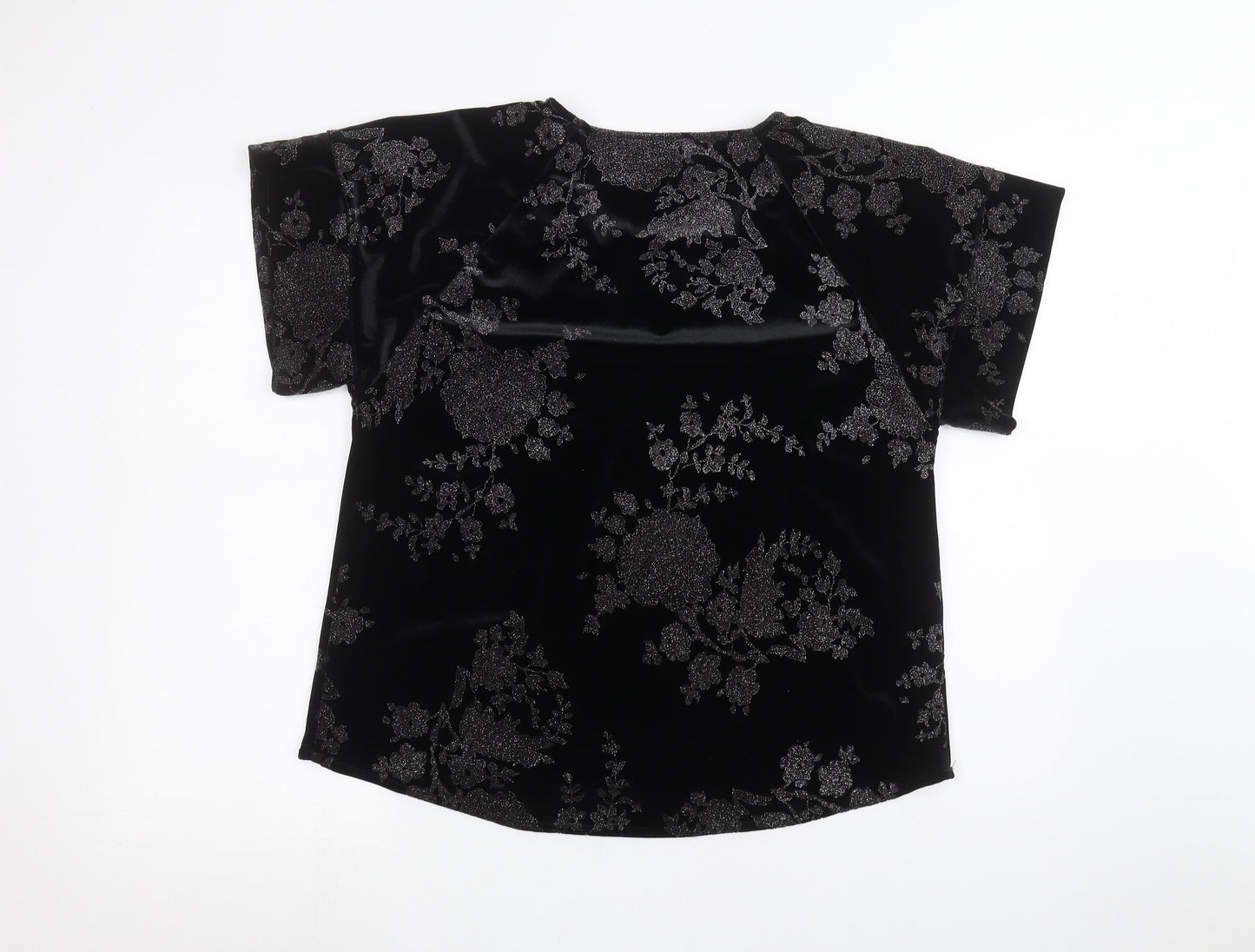 Womens UK Size 10 River Island Black Basic T-Shirt