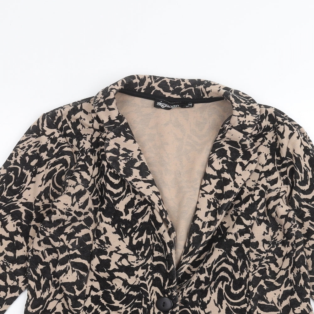 Signage Womens Brown Animal Print  Jacket  Size 10