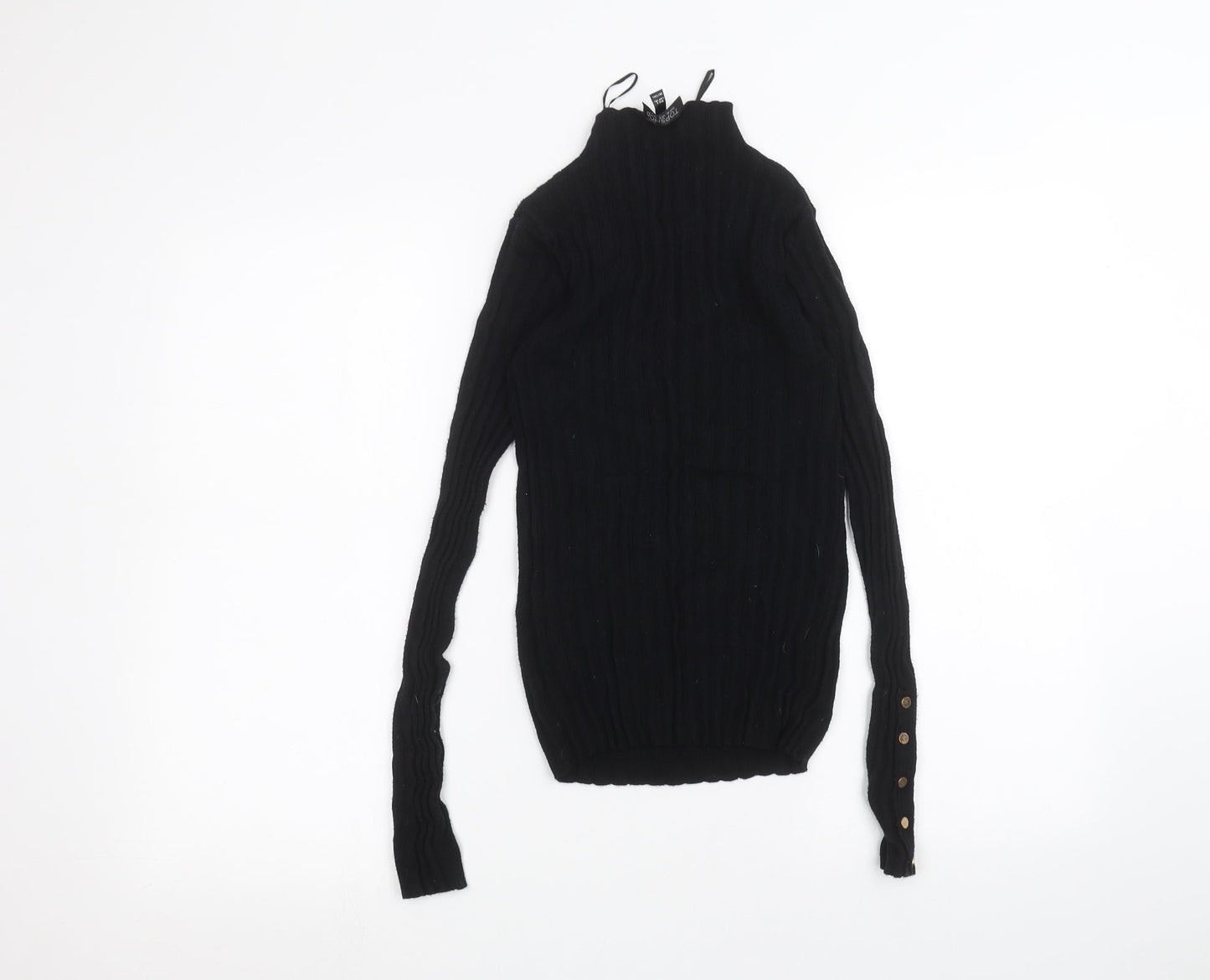 Womens UK Size 8 Topshop Black Basic T-Shirt