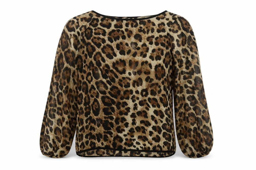 Blonde & Blonde Womens Brown Animal Print  Basic Blouse Size 14