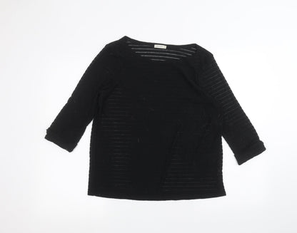 Womens UK Size 12 River Island Black Basic T-Shirt