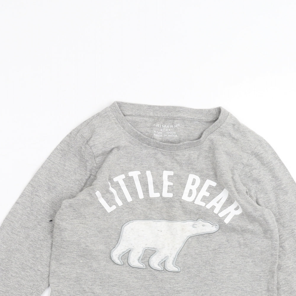 Primark Boys Grey   Basic T-Shirt Size 6-7 Years