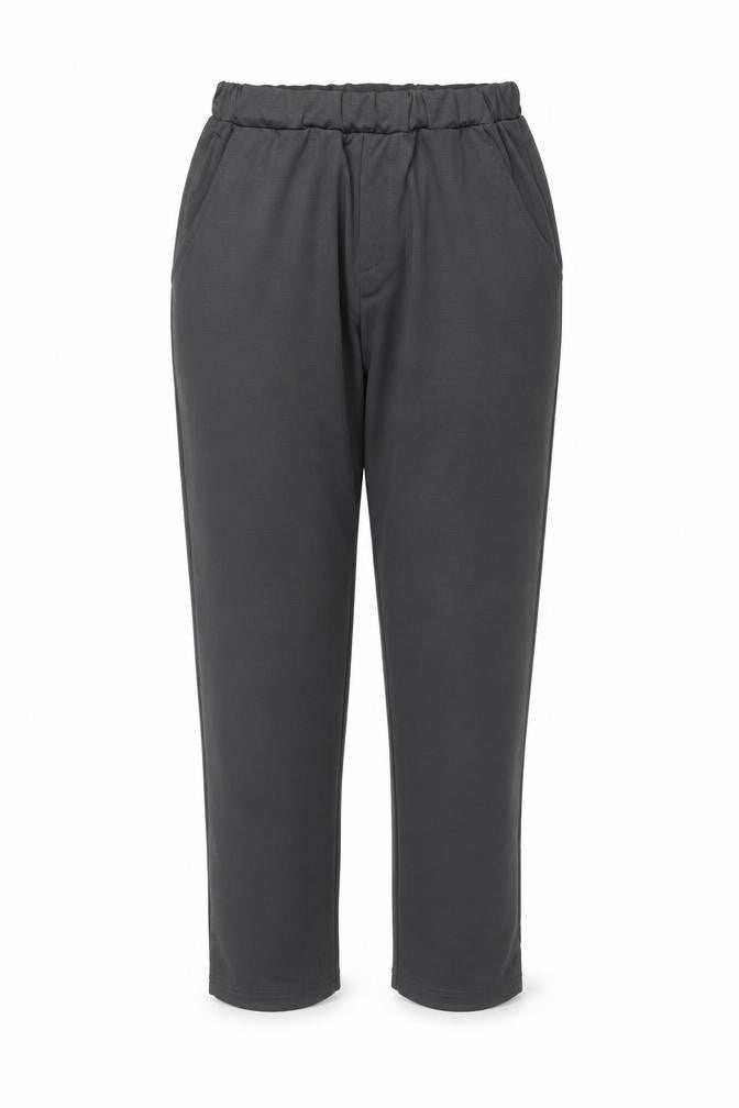 Front view of Preworn women’s black trousers, size UK 12, 25-inch leg