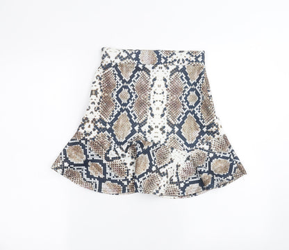 PRETTYLITTLETHING Womens White   A-Line Skirt Size 8