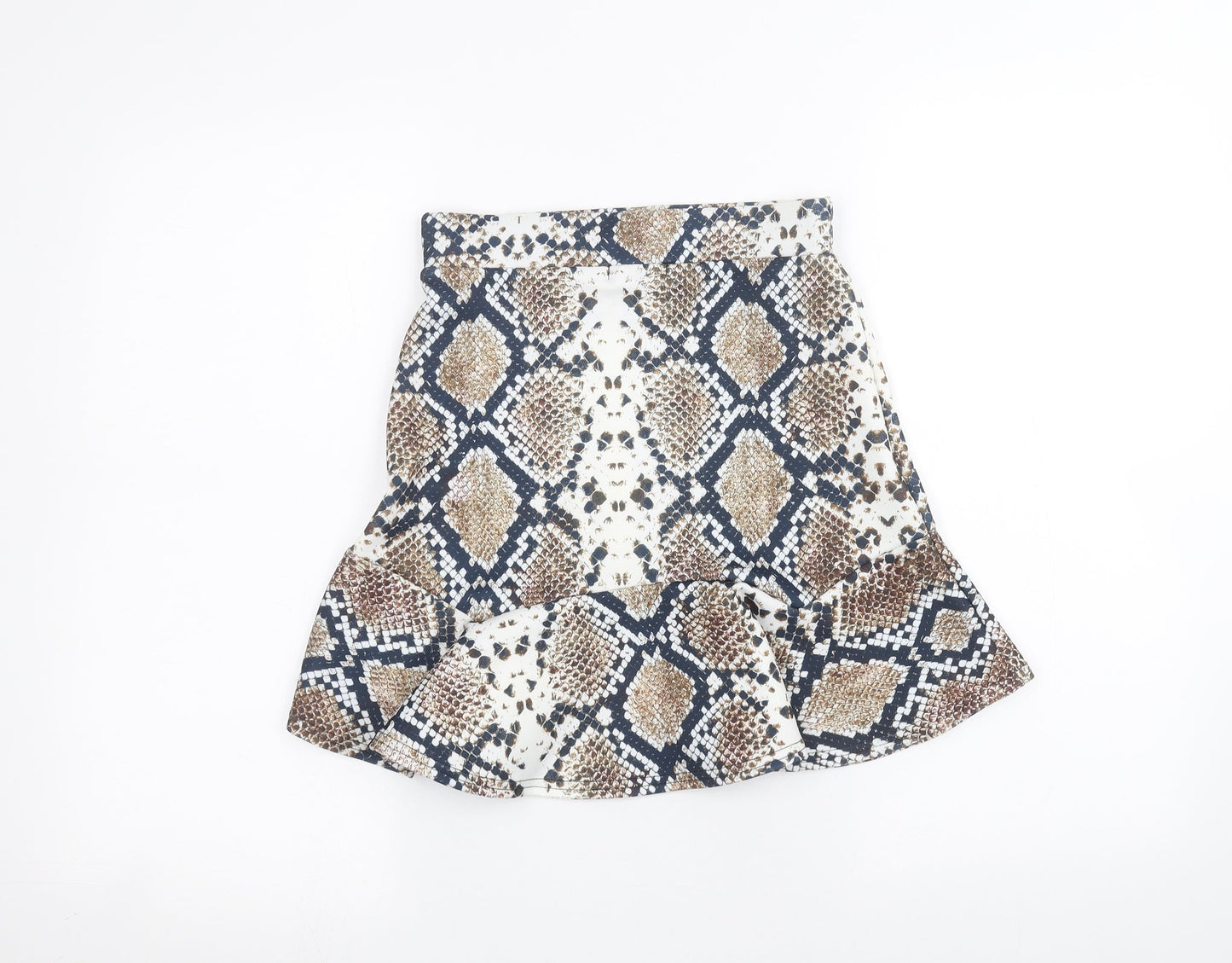 PRETTYLITTLETHING Womens White   A-Line Skirt Size 8