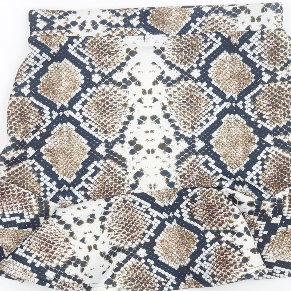 PRETTYLITTLETHING Womens White   A-Line Skirt Size 8