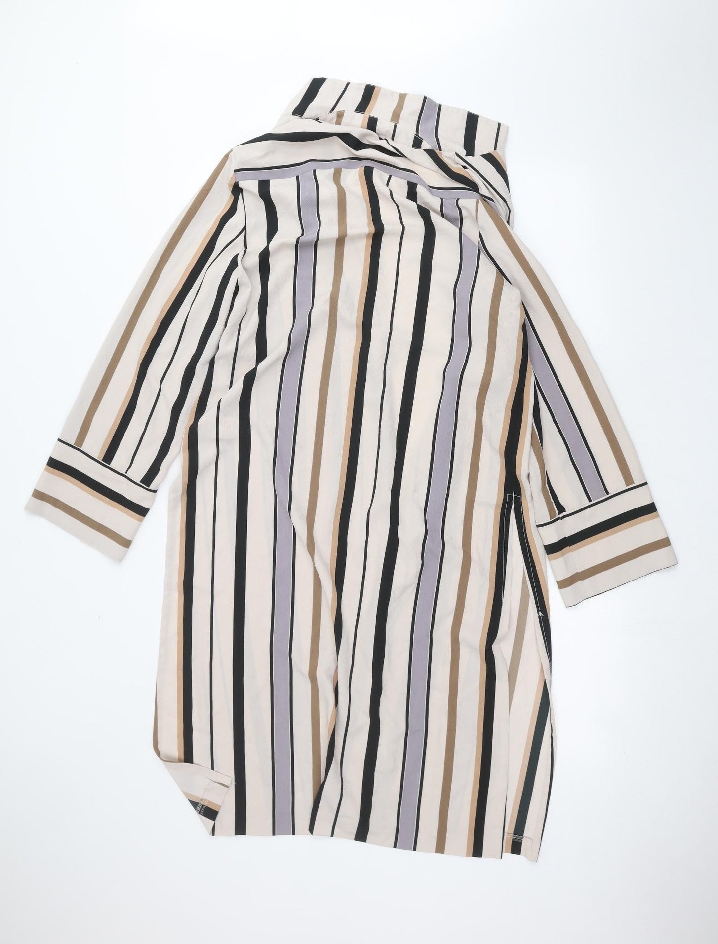 Anthology Womens Beige Striped  Cardigan Jumper Size 14