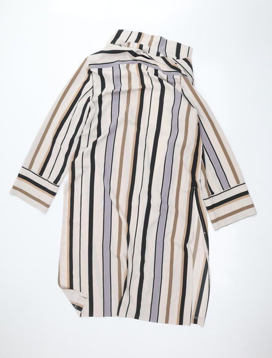 Anthology Womens Beige Striped  Cardigan Jumper Size 14