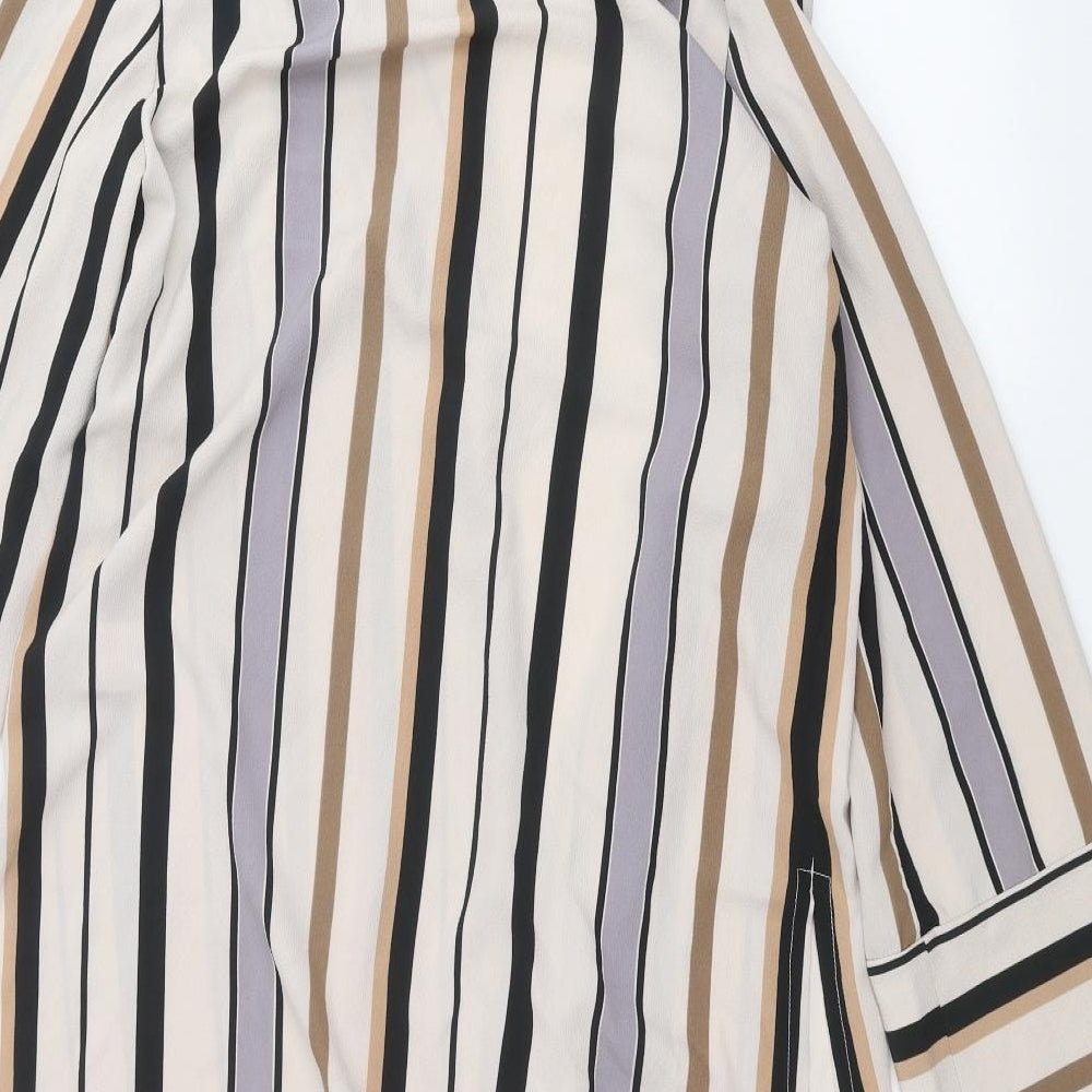 Anthology Womens Beige Striped  Cardigan Jumper Size 14