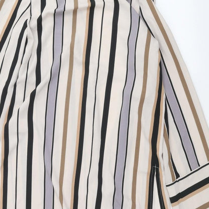 Anthology Womens Beige Striped  Cardigan Jumper Size 14