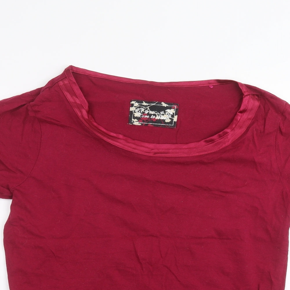 Womens UK Size 14 M&Co Pink Basic T-Shirt