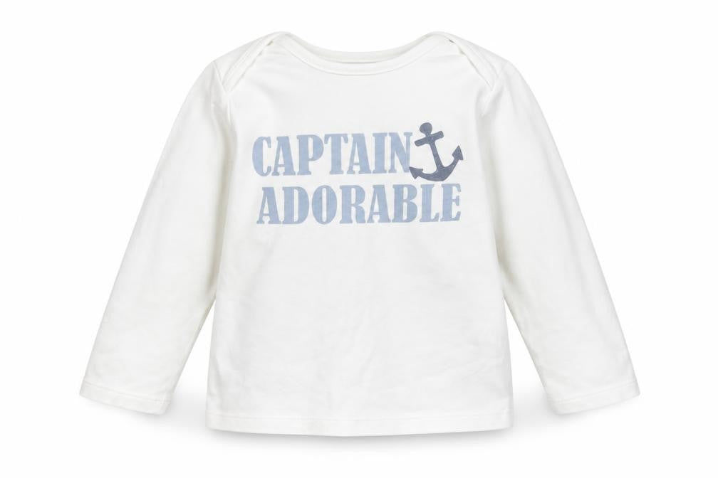 Front view of Ladybird Baby White Basic T-Shirt, size 18-24, Months - Captain Adorable