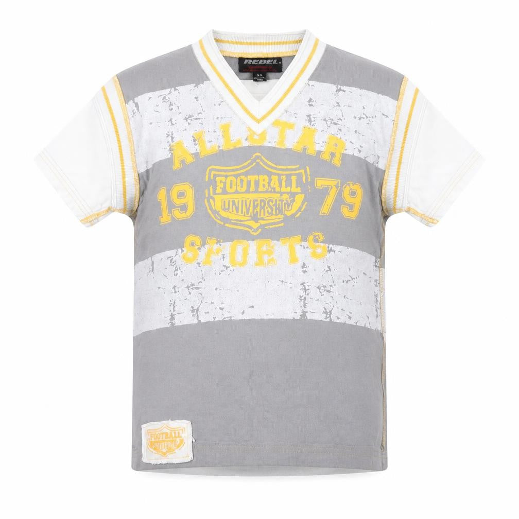 Front view of Rebel boys’ multicoloured basic t-shirt, size 9-10, years - football
