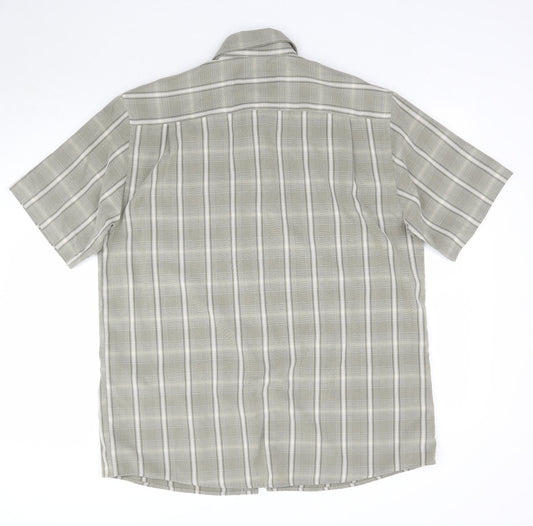 Wolsey Mens Green Plaid   Button-Up Size L  - Grey / Green
