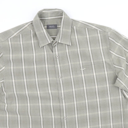 Wolsey Mens Green Plaid   Button-Up Size L  - Grey / Green