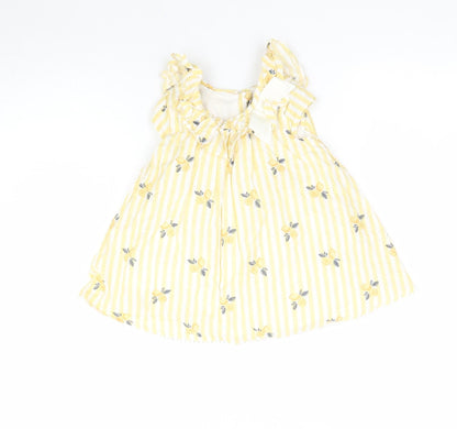 Cynthia Rowley Girls Yellow Striped  Basic Blouse Size 12-18 Months