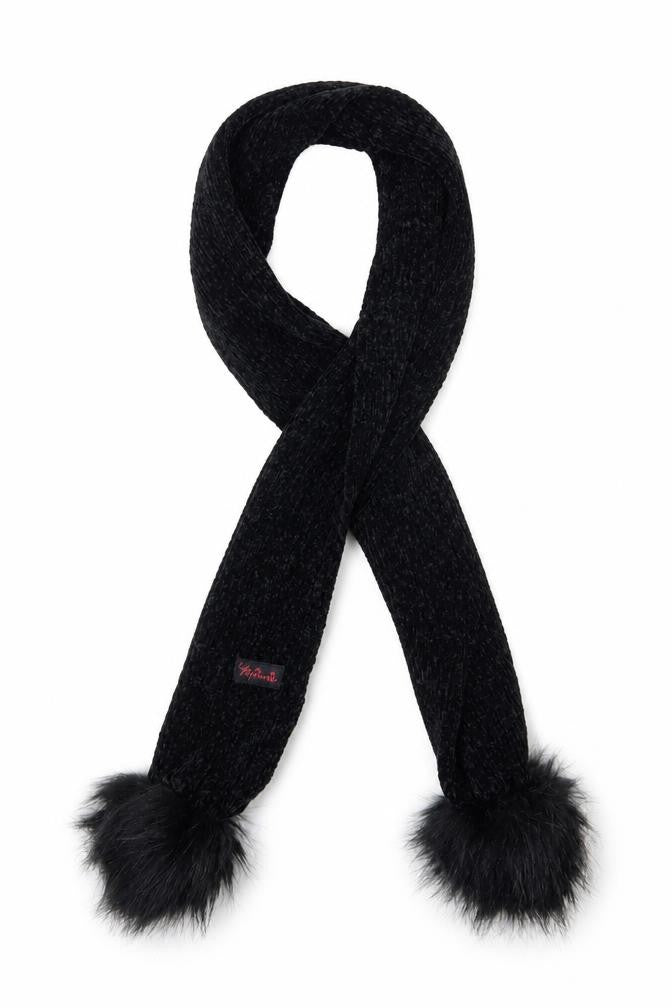 Front view of Disney girls’ blue knit scarf scarves & wraps one size - minnie mouse