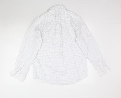 Smith & Jones Mens White Plaid   Button-Up Size M  - Check Pattern