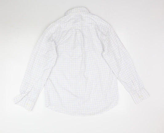 Smith & Jones Mens White Plaid   Button-Up Size M  - Check Pattern