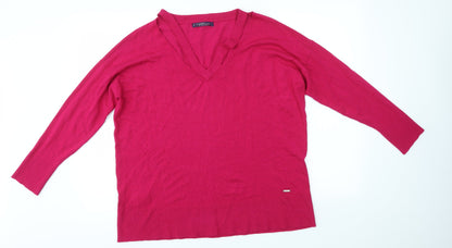 Womens UK Size M Mango Pink Basic Blouse