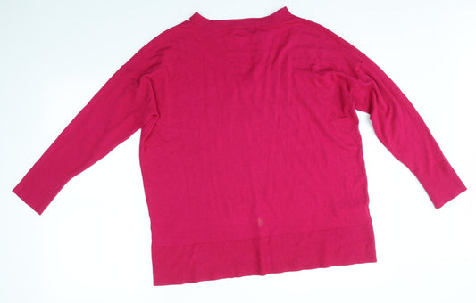 Womens UK Size M Mango Pink Basic Blouse