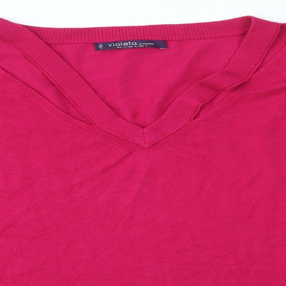 Womens UK Size M Mango Pink Basic Blouse