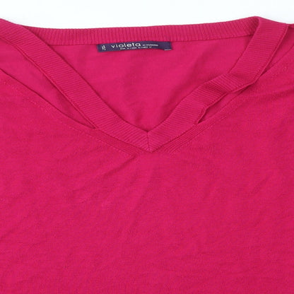 Womens UK Size M Mango Pink Basic Blouse