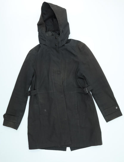 Additional front view of Kirkland women’s grey overcoat coat, size L