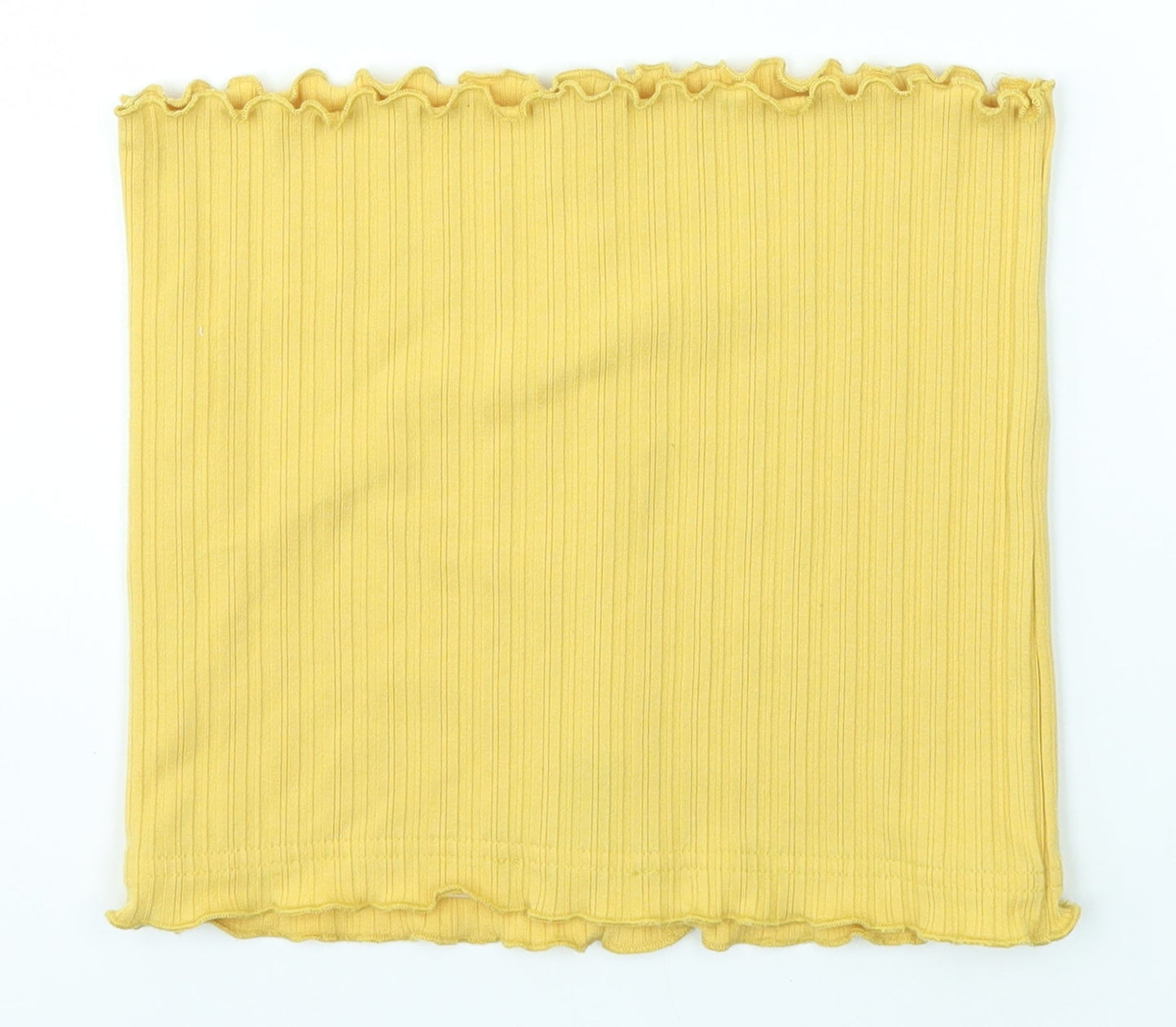 Womens UK Size S New Look Yellow Cropped Blouse