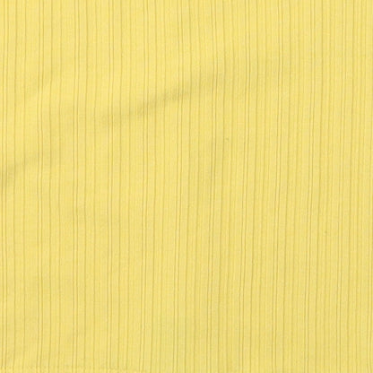 Womens UK Size S New Look Yellow Cropped Blouse