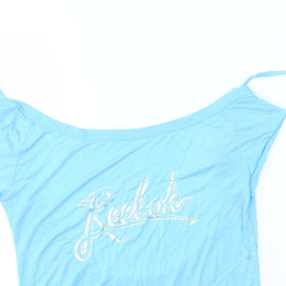 Womens UK Size S Reebok Blue Basic T-Shirt