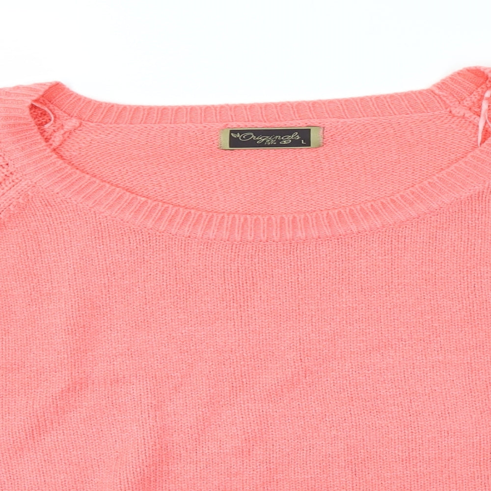 Womens UK Size L ORIGINALS Pink Pullover Jumper