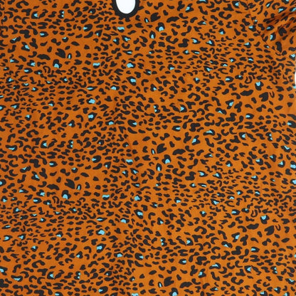 PEP & CO Womens Orange Animal Print  Basic Blouse Size 14