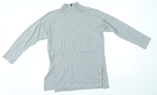 Womens UK Size 10 New Look Grey Basic T-Shirt