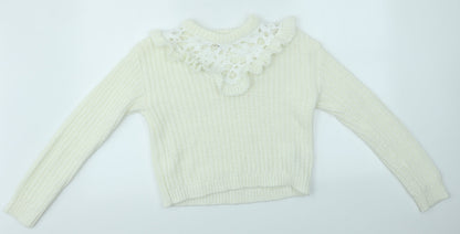Womens UK Size 6 Miss Selfridge Ivory Pullover Jumper