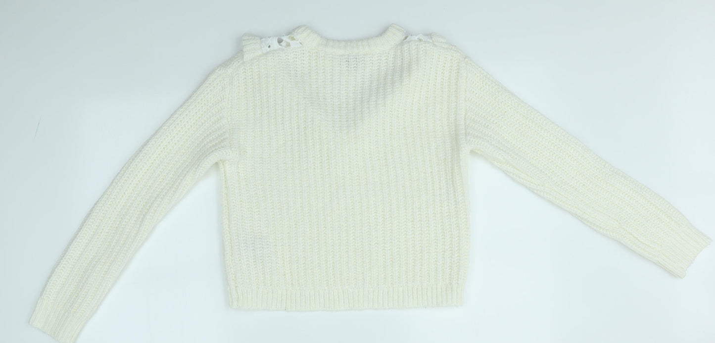 Womens UK Size 6 Miss Selfridge Ivory Pullover Jumper
