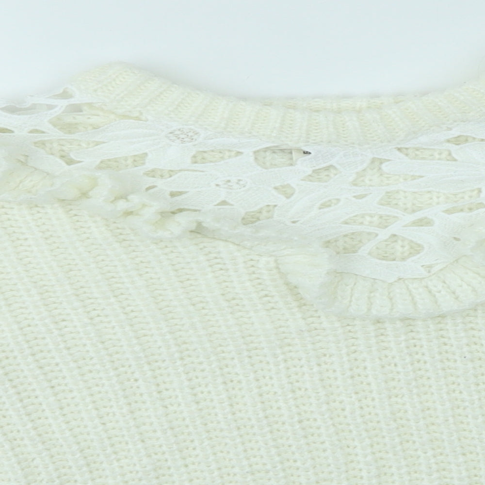 Womens UK Size 6 Miss Selfridge Ivory Pullover Jumper