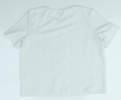 Womens UK Size 16 Warehouse White Basic T-Shirt
